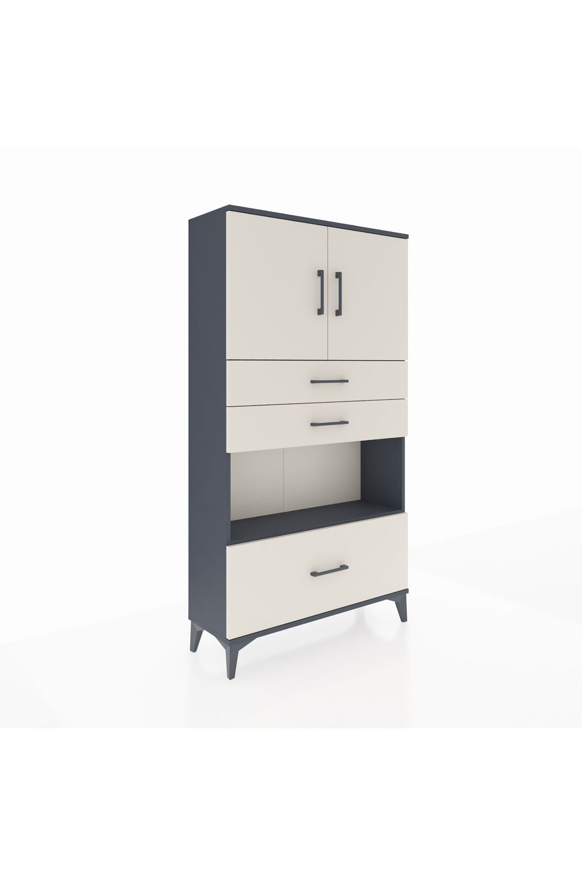 Arges Dolap 3 Raflı 3 Çekmeceli 2 Kapaklı 88x30x163 - S21M009V4A