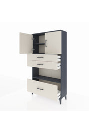Arges Dolap 3 Raflı 3 Çekmeceli 2 Kapaklı 88x30x163 - S21M009V4A