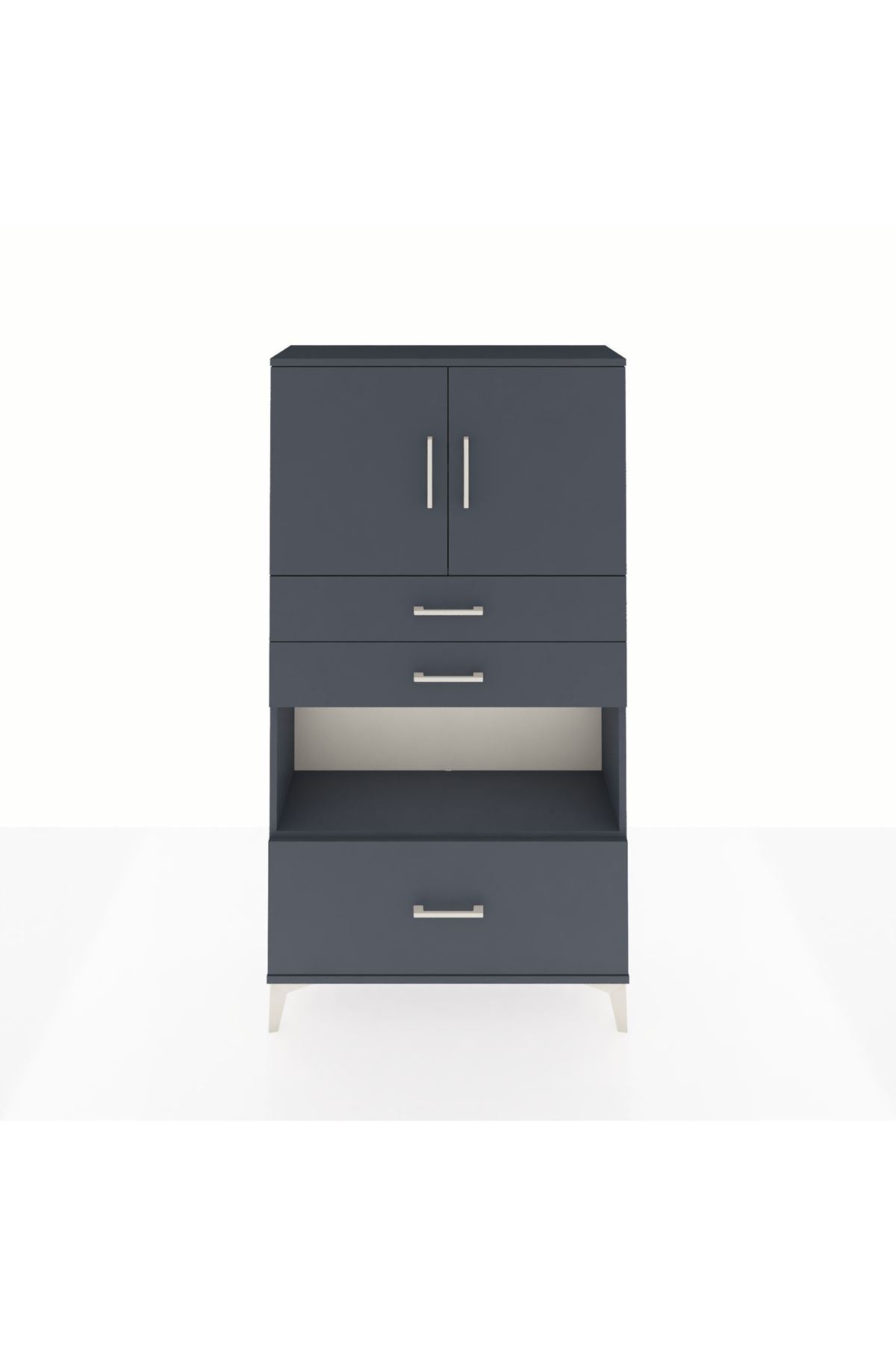 Arges Dolap 3 Raflı 3 Çekmeceli 2 Kapaklı 88x30x163 - S21M009V5A