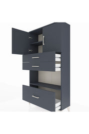Arges Dolap 3 Raflı 3 Çekmeceli 2 Kapaklı 88x30x163 - S21M009V5A