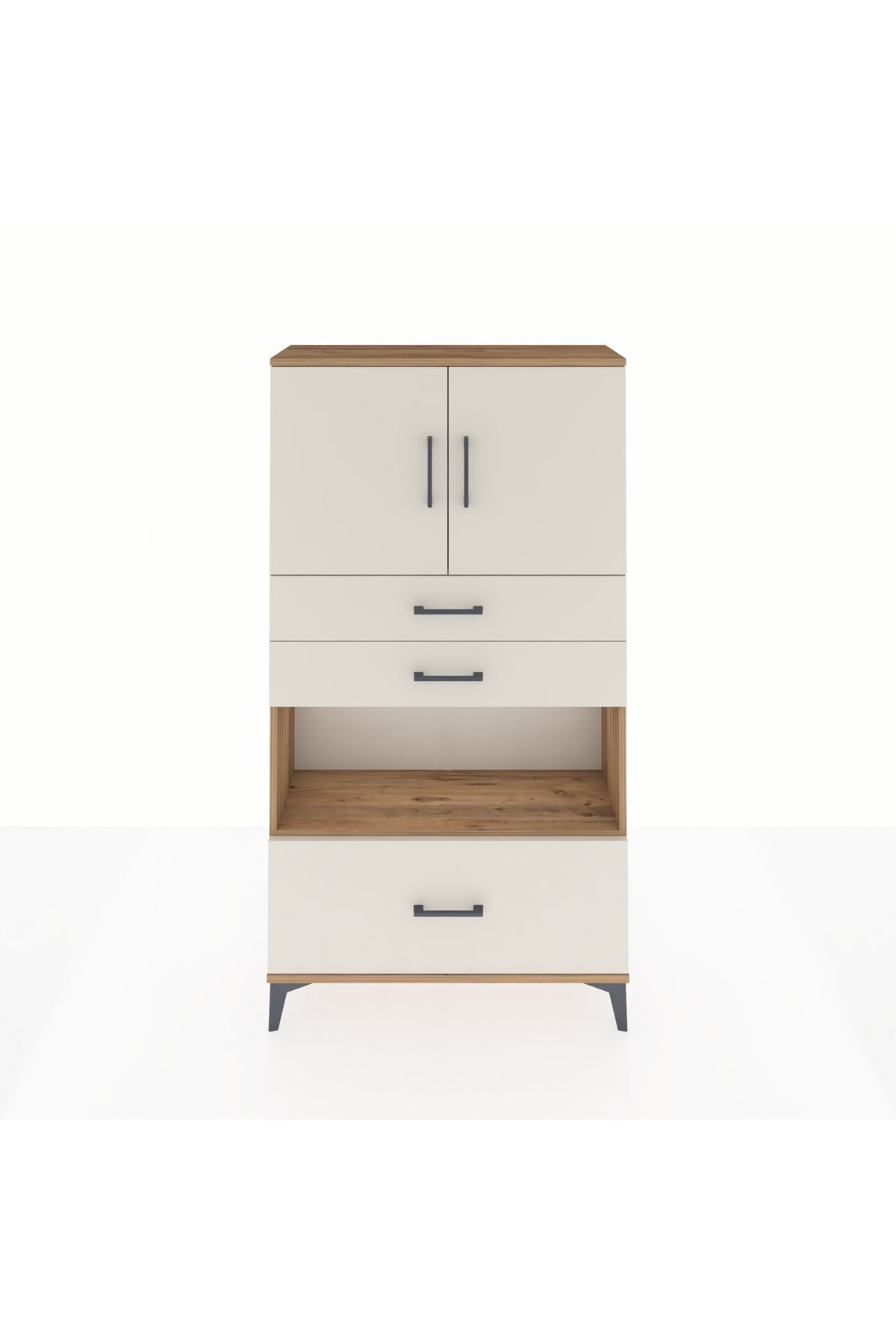 Arges Dolap 3 Raflı 3 Çekmeceli 2 Kapaklı 88x30x163 - S21M009V7A