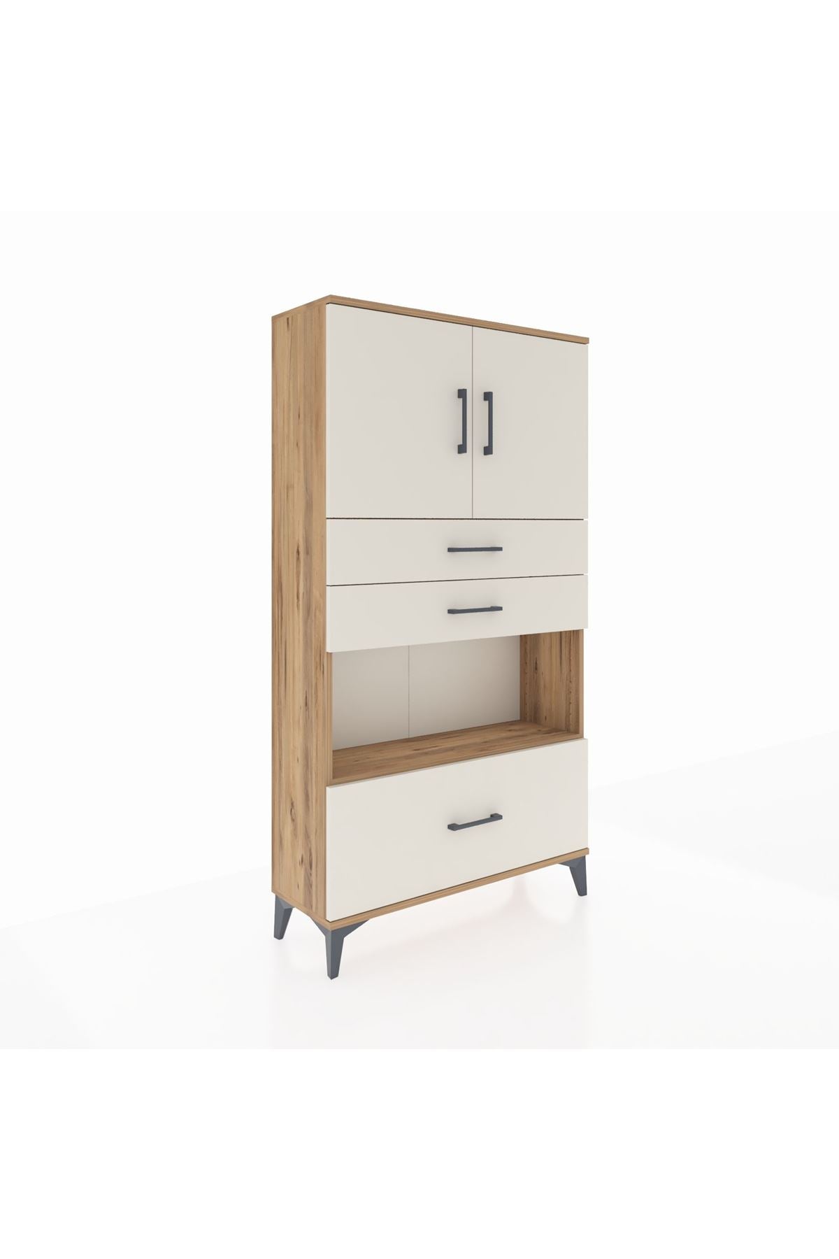Arges Dolap 3 Raflı 3 Çekmeceli 2 Kapaklı 88x30x163 - S21M009V7A