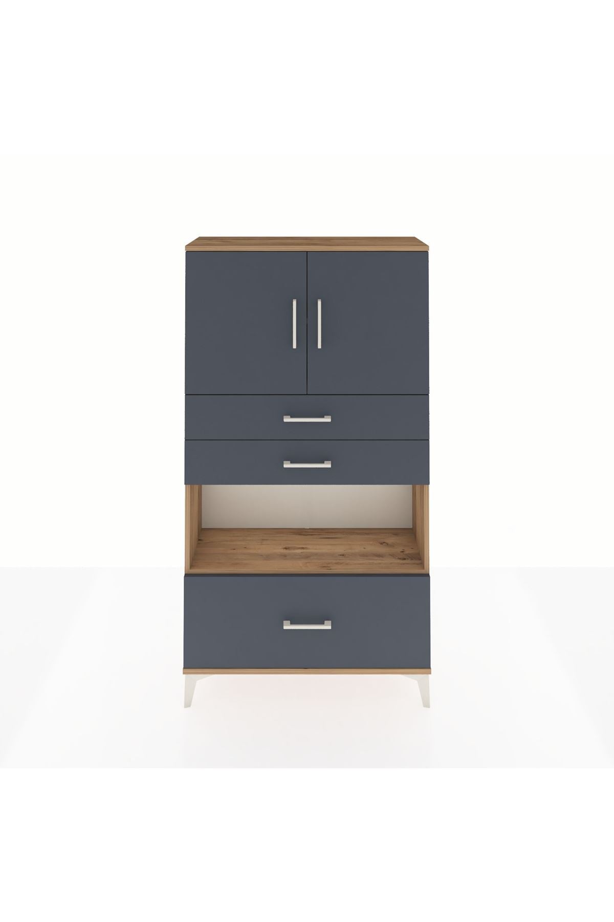 Arges Dolap 3 Raflı 3 Çekmeceli 2 Kapaklı 88x30x163 - S21M009V8A