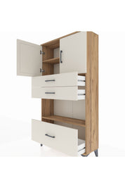 Arges Dolap 3 Raflı 3 Çekmeceli 2 Kapaklı 88x30x163 - S21M009V7A