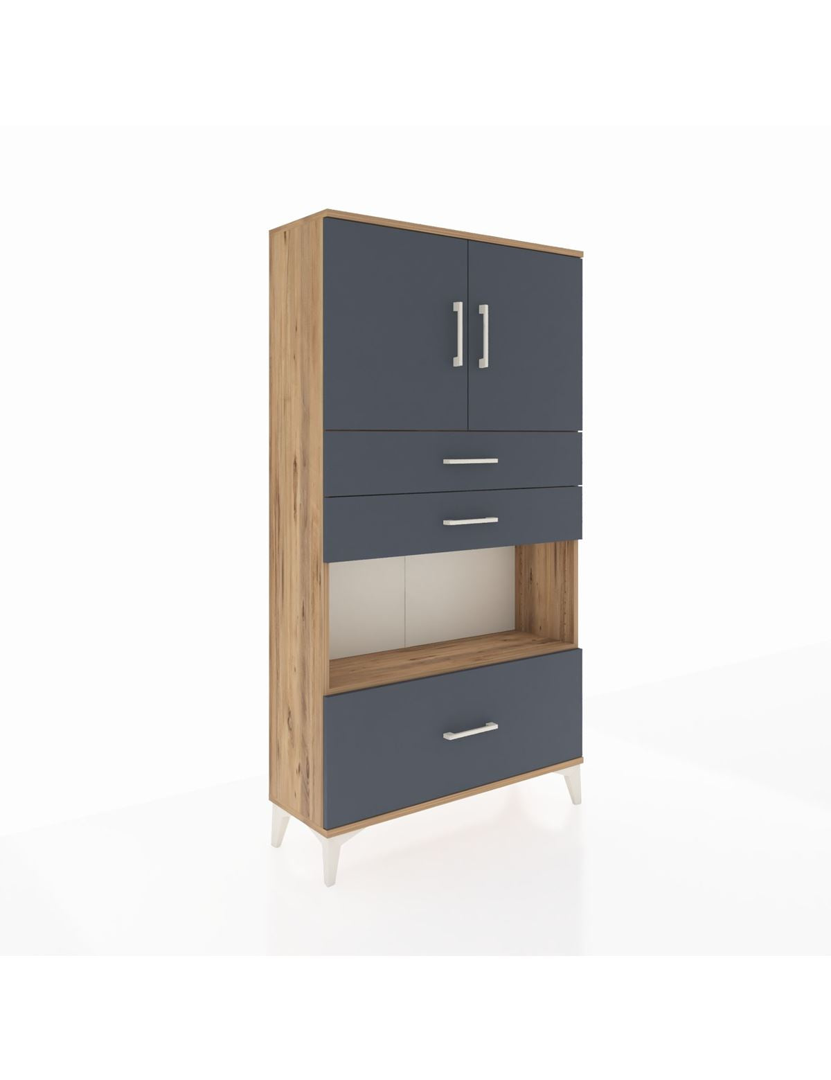 Arges Dolap 3 Raflı 3 Çekmeceli 2 Kapaklı 88x30x163 - S21M009V8A
