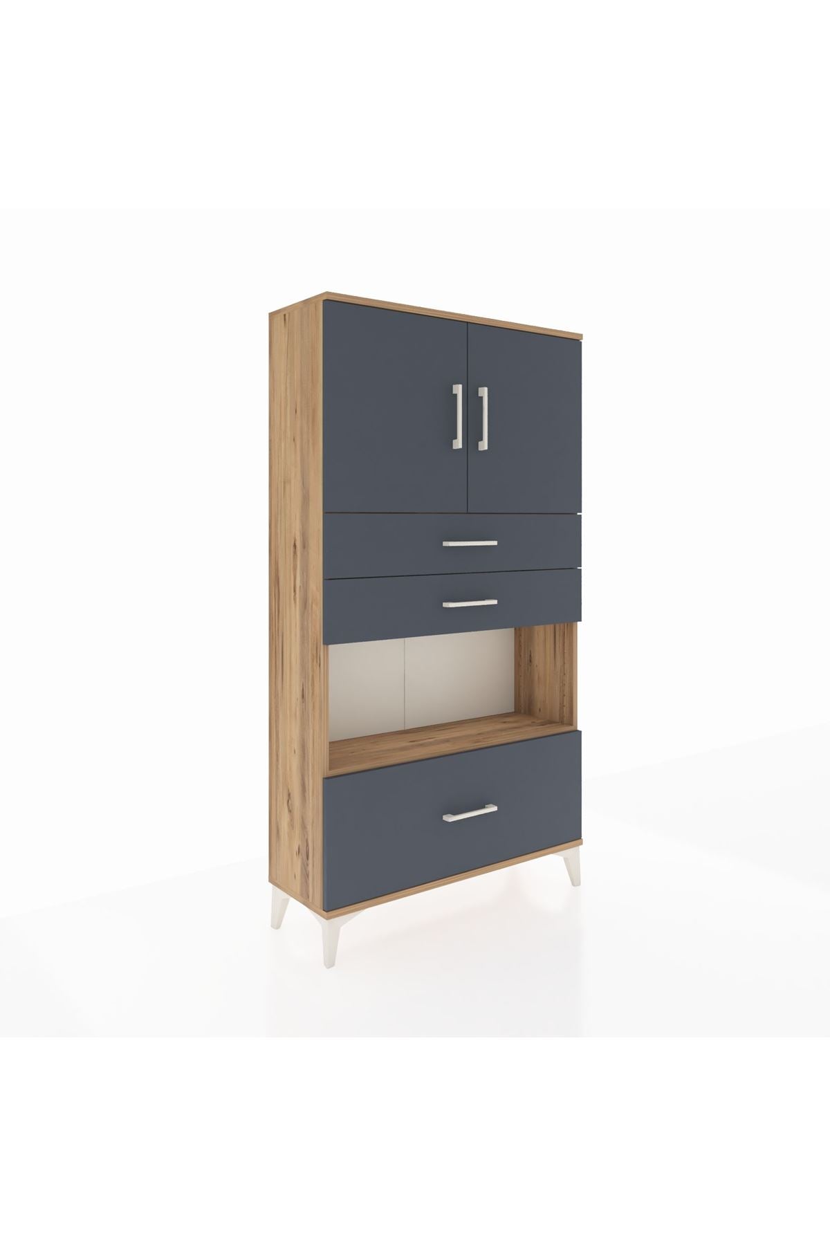 Arges Dolap 3 Raflı 3 Çekmeceli 2 Kapaklı 88x30x163 - S21M009V8A