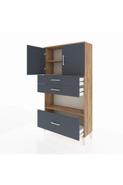 Arges Dolap 3 Raflı 3 Çekmeceli 2 Kapaklı 88x30x163 - S21M009V8A
