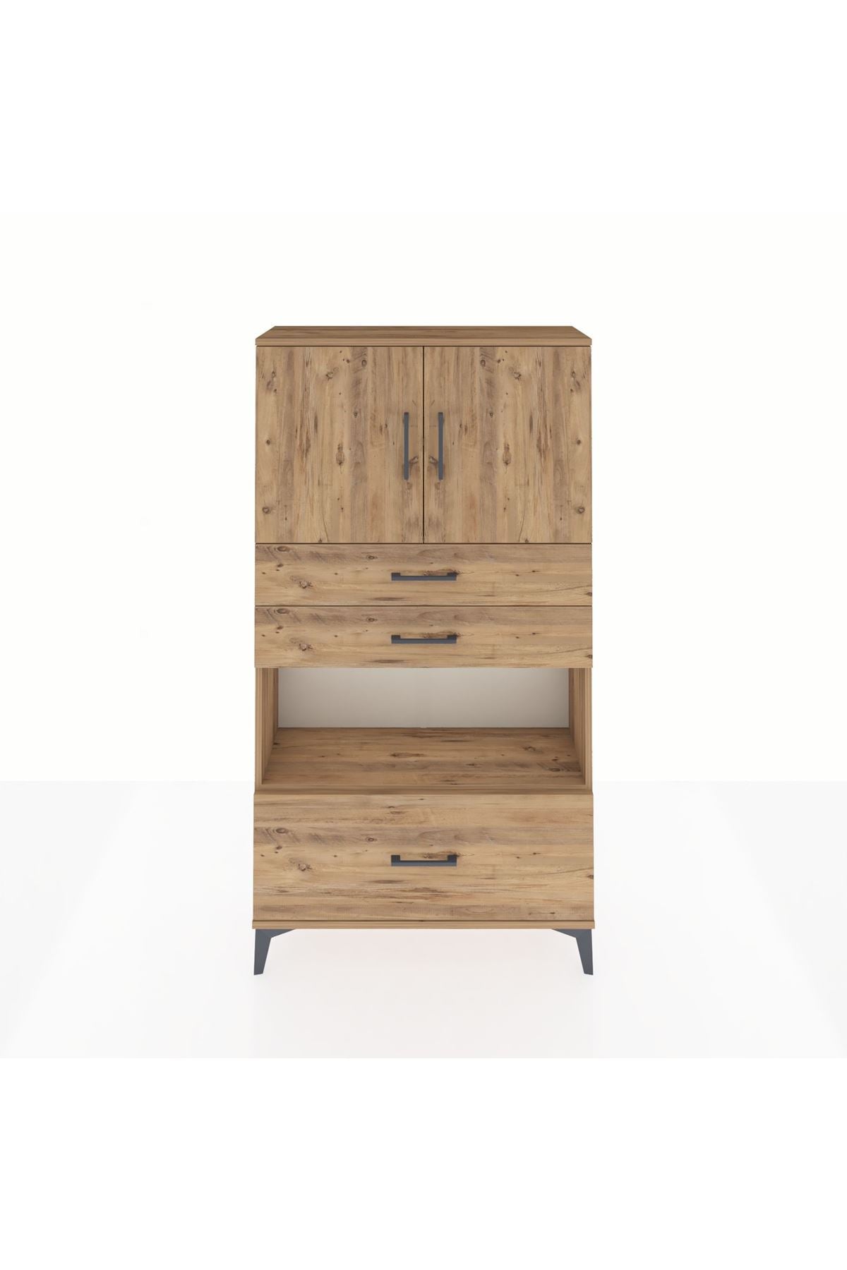 Arges Dolap 3 Raflı 3 Çekmeceli 2 Kapaklı 88x30x163 - S21M009V9A