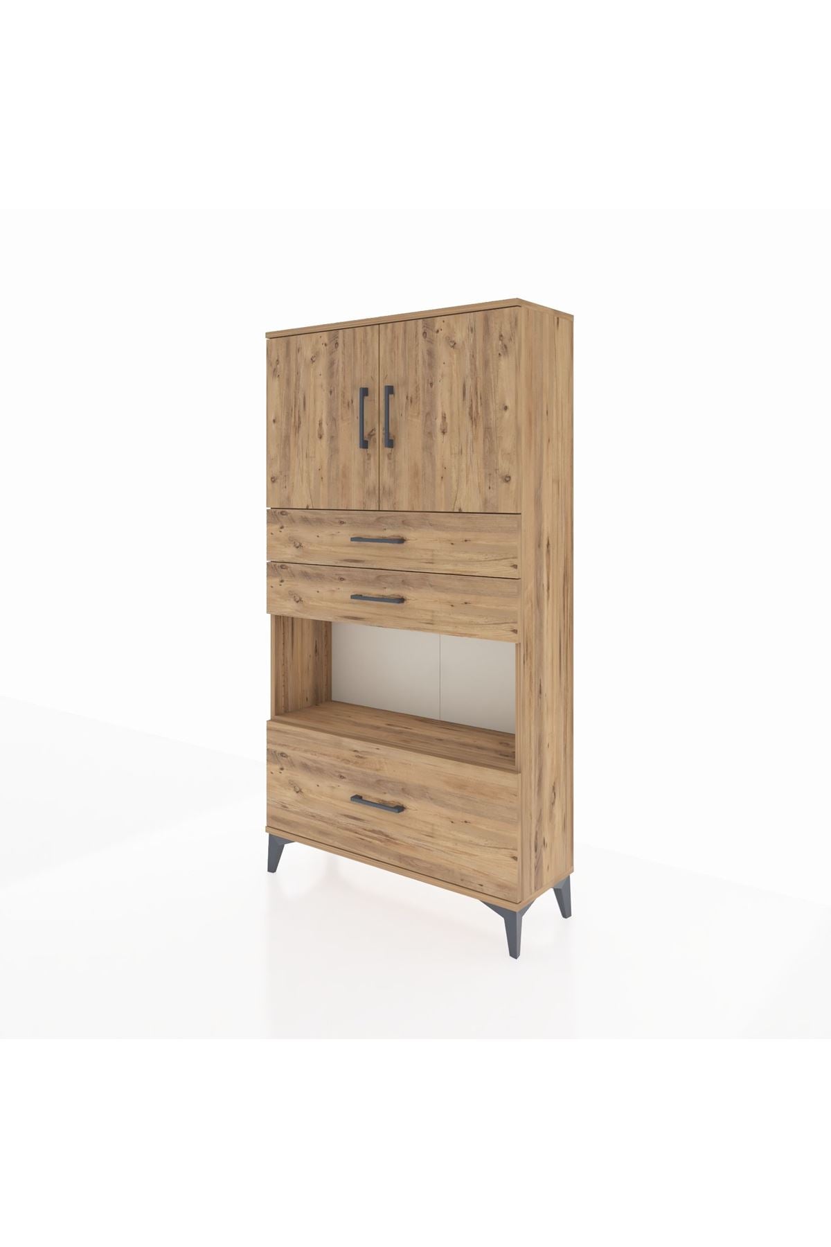 Arges Dolap 3 Raflı 3 Çekmeceli 2 Kapaklı 88x30x163 - S21M009V9A