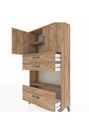 Arges Dolap 3 Raflı 3 Çekmeceli 2 Kapaklı 88x30x163 - S21M009V9A