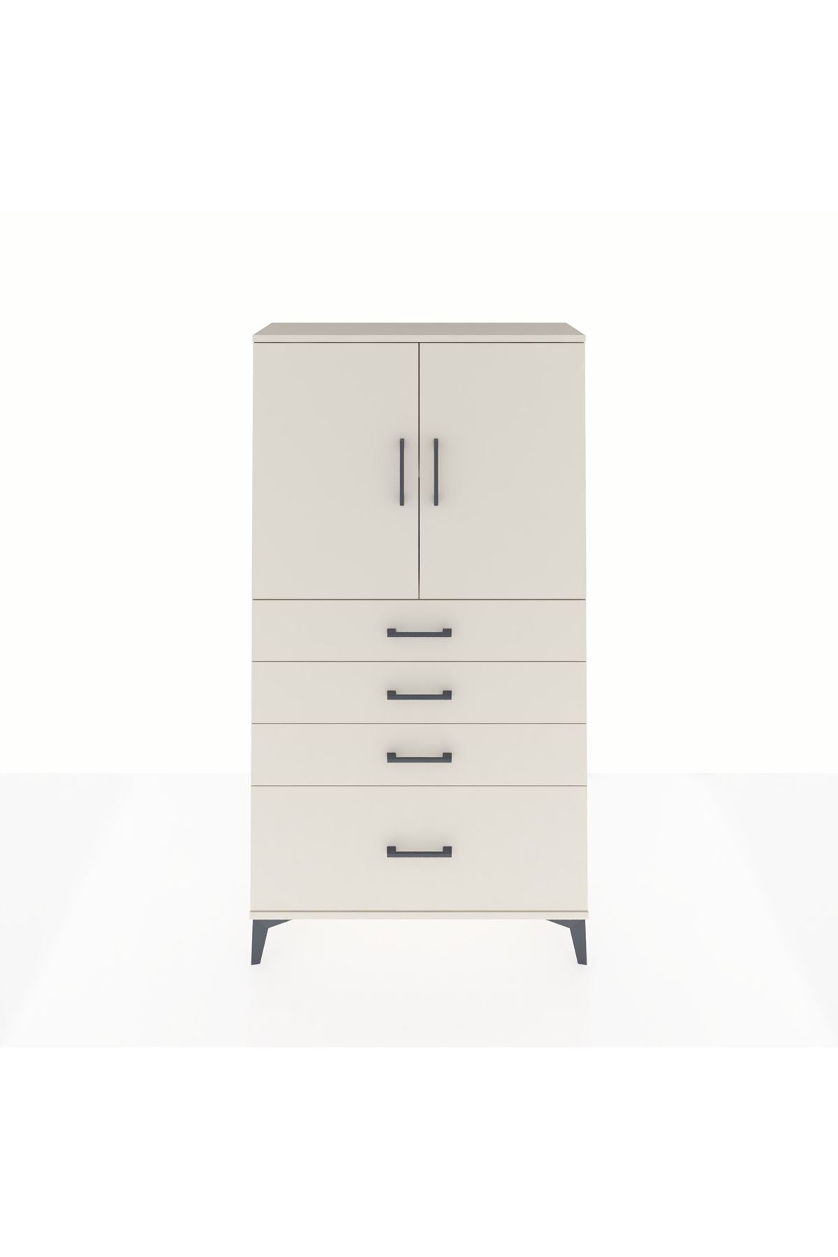 Arges Dolap 2 Raflı 4 Çekmeceli 2 Kapaklı 88x30x163 - S21M011V1A