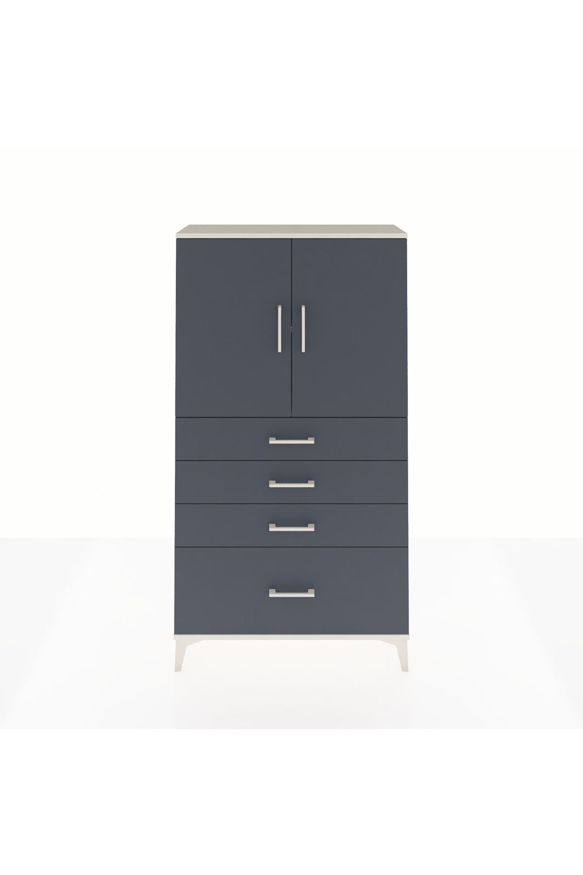 Arges Dolap 2 Raflı 4 Çekmeceli 2 Kapaklı 88x30x163 - S21M011V2A