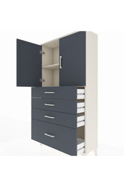 Arges Dolap 2 Raflı 4 Çekmeceli 2 Kapaklı 88x30x163 - S21M011V2A