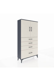 Arges Dolap 2 Raflı 4 Çekmeceli 2 Kapaklı 88x30x163 - S21M011V4A