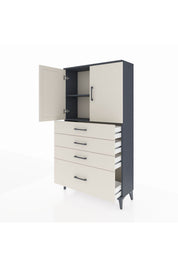 Arges Dolap 2 Raflı 4 Çekmeceli 2 Kapaklı 88x30x163 - S21M011V4A