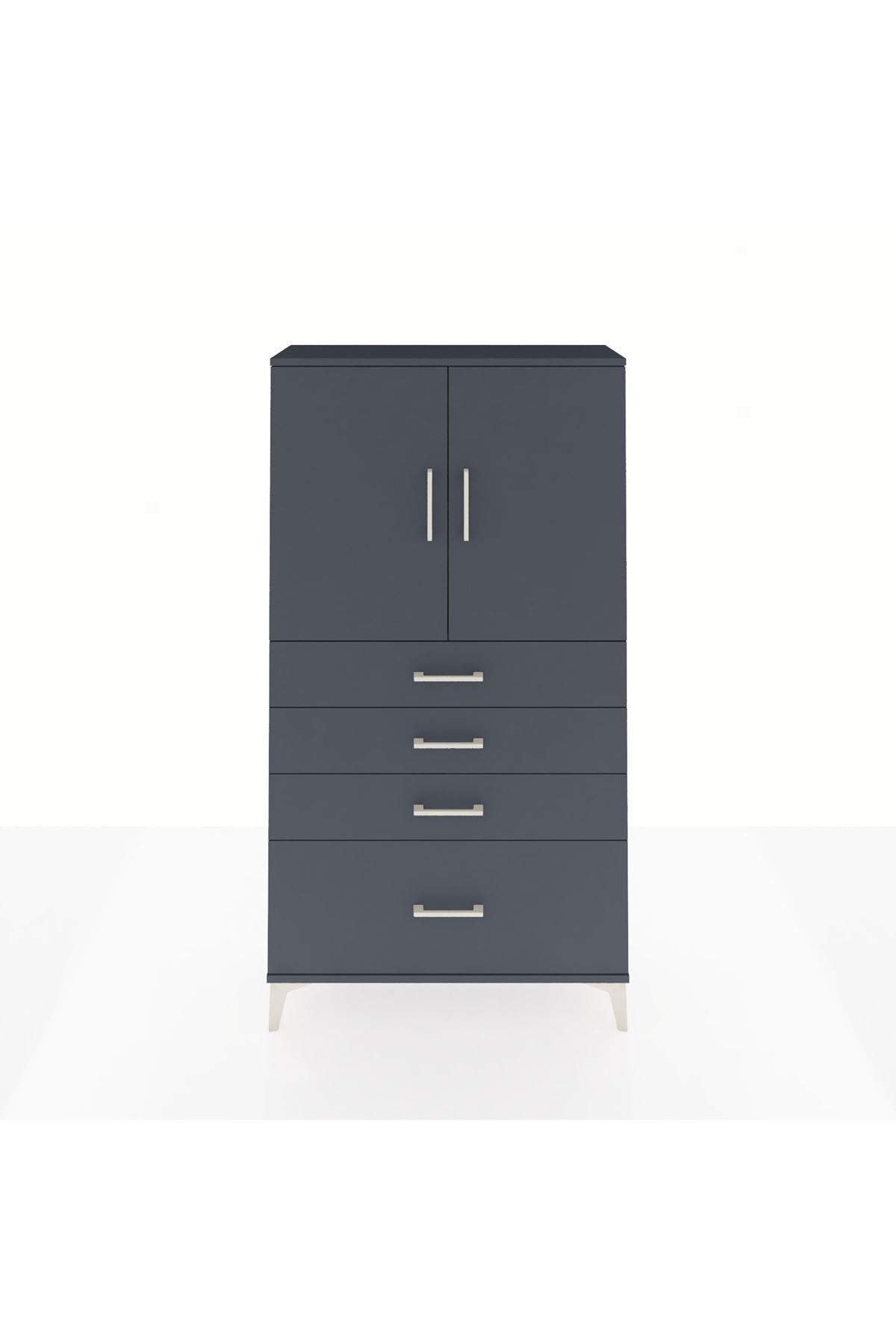 Arges Dolap 2 Raflı 4 Çekmeceli 2 Kapaklı 88x30x163 - S21M011V5A