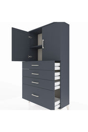 Arges Dolap 2 Raflı 4 Çekmeceli 2 Kapaklı 88x30x163 - S21M011V5A