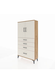 Arges Dolap 2 Raflı 4 Çekmeceli 2 Kapaklı 88x30x163 - S21M011V7A