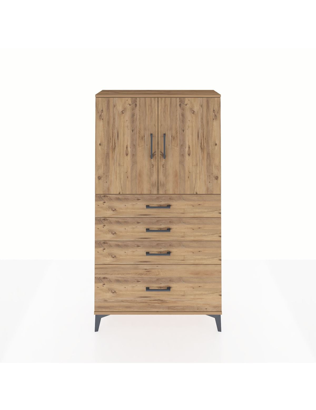 Arges Dolap 2 Raflı 4 Çekmeceli 2 Kapaklı 88x30x163 - S21M011V9A