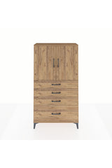 Arges Dolap 2 Raflı 4 Çekmeceli 2 Kapaklı 88x30x163