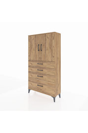Arges Dolap 2 Raflı 4 Çekmeceli 2 Kapaklı 88x30x163 - S21M011V9A