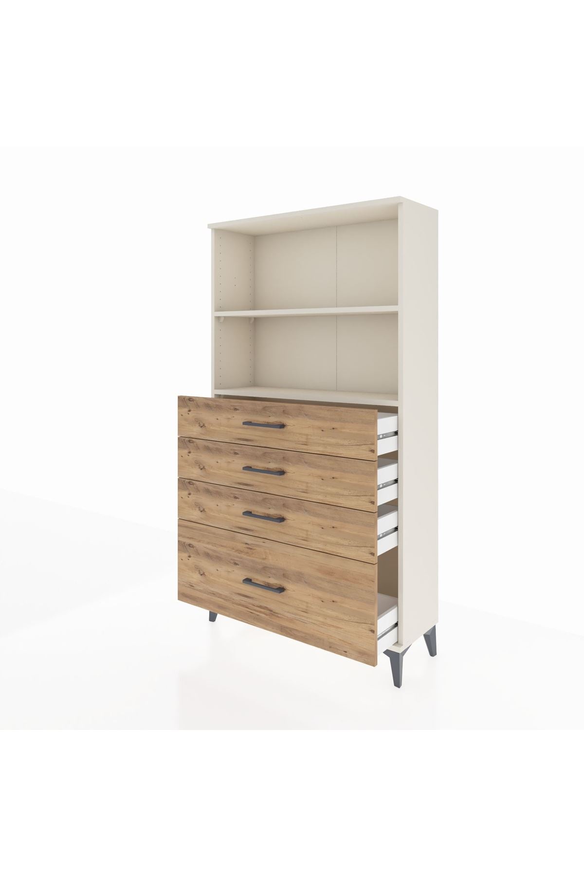 Arges Dolap 2 Raflı 4 Çekmeceli 88x30x163 - S21M012V3A