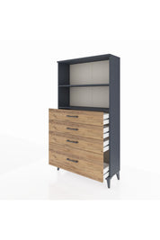 Arges Dolap 2 Raflı 4 Çekmeceli 88x30x163 - S21M012V6A