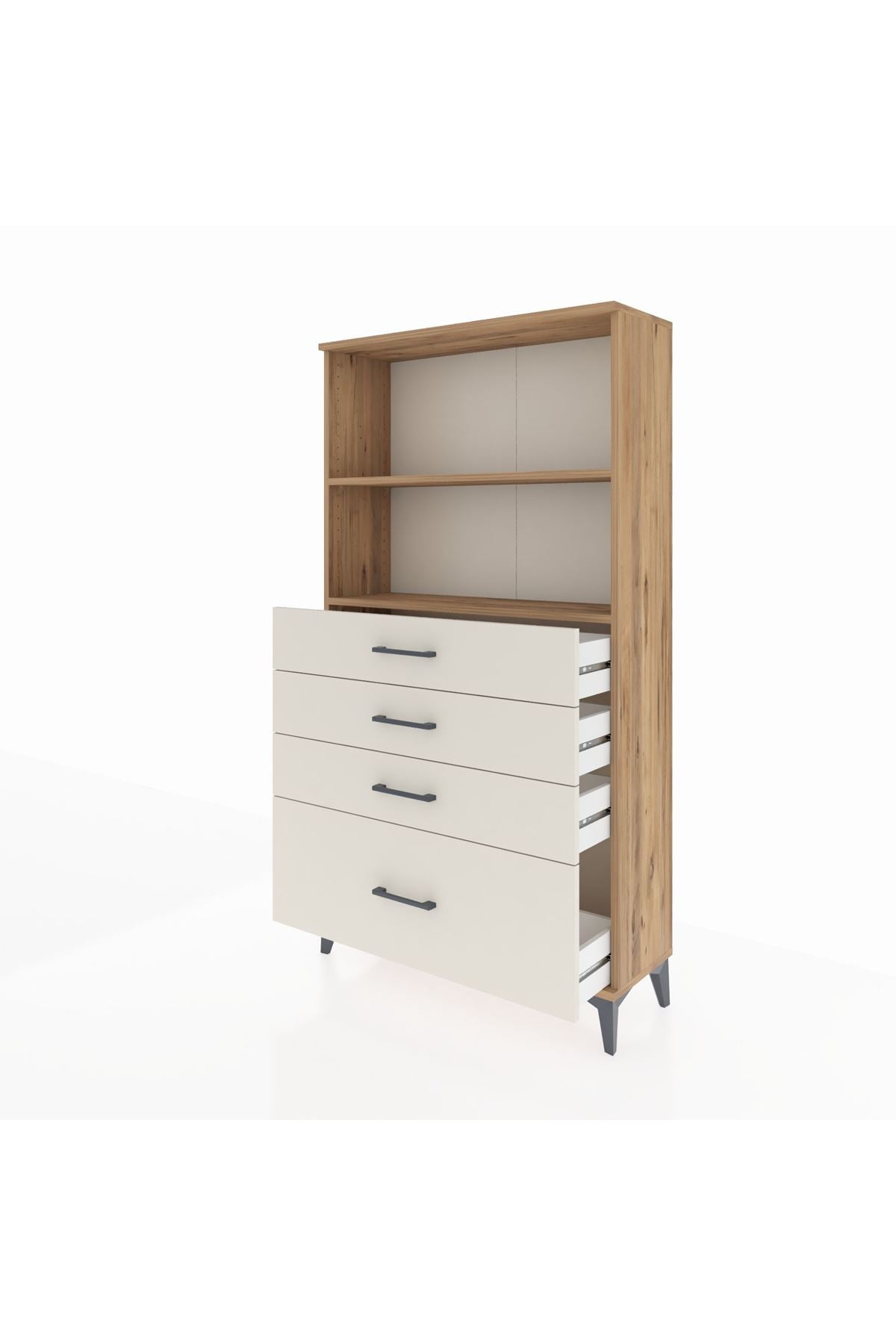 Arges Dolap 2 Raflı 4 Çekmeceli 88x30x163 - S21M012V7A