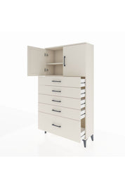 Arges Dolap 2 Raflı 5 Çekmeceli 2 Kapaklı 88x30x163 - S21M013V1A