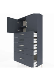Arges Dolap 2 Raflı 5 Çekmeceli 2 Kapaklı 88x30x163 - S21M013V5A
