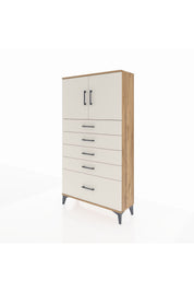 Arges Dolap 2 Raflı 5 Çekmeceli 2 Kapaklı 88x30x163 - S21M013V7A