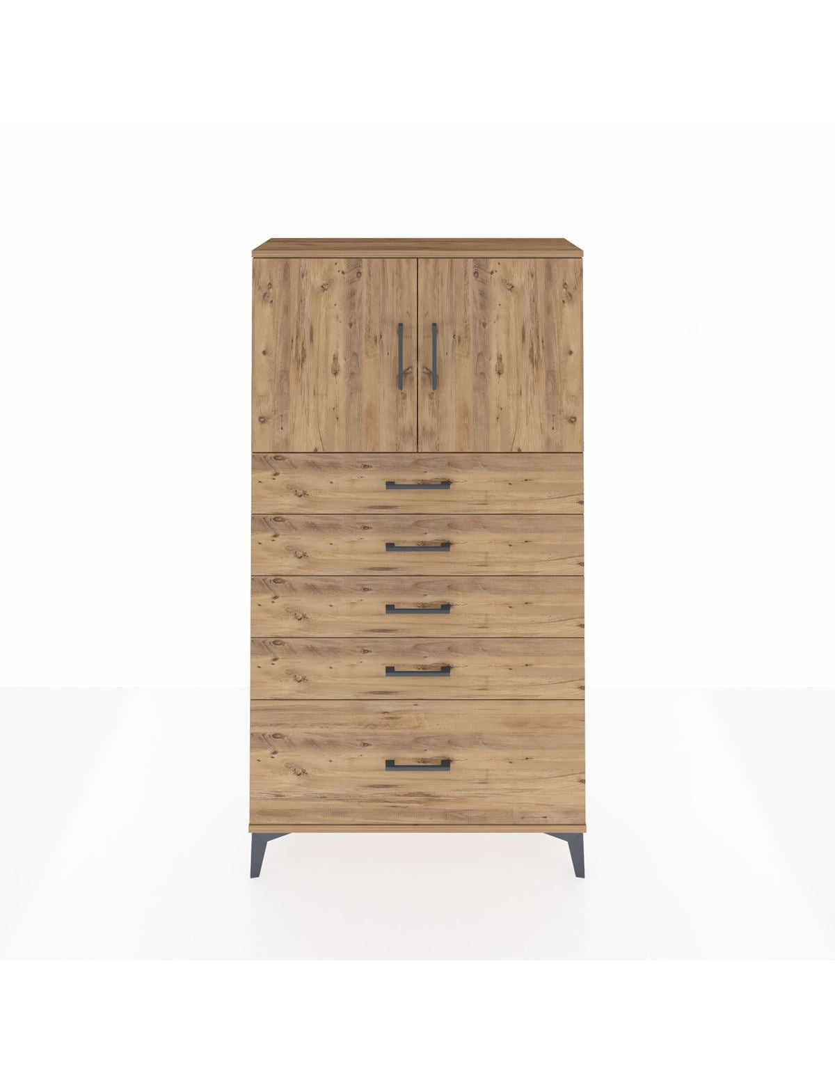 Arges Dolap 2 Raflı 5 Çekmeceli 2 Kapaklı 88x30x163 - S21M013V9A