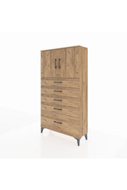 Arges Dolap 2 Raflı 5 Çekmeceli 2 Kapaklı 88x30x163 - S21M013V9A