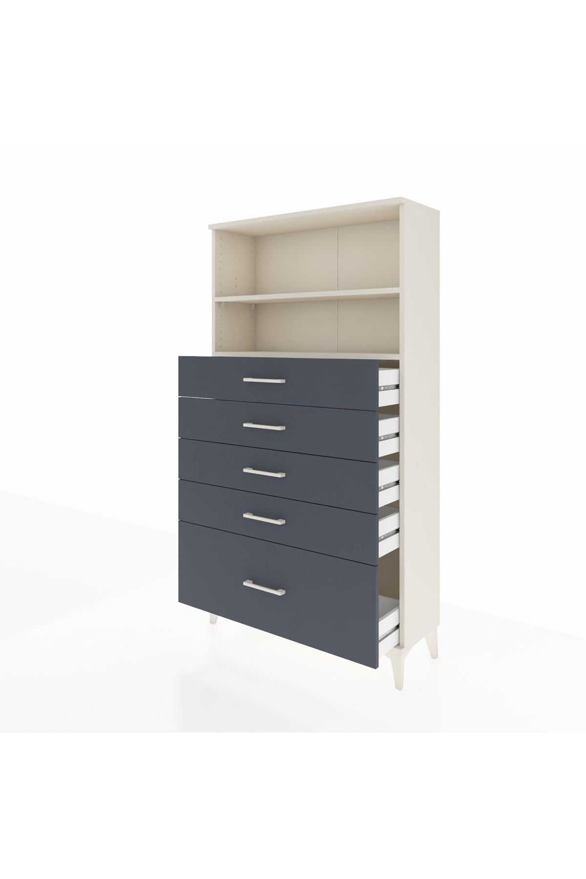 Arges Dolap 2 Raflı 5 Çekmeceli 88x30x163 - S21M014V2A