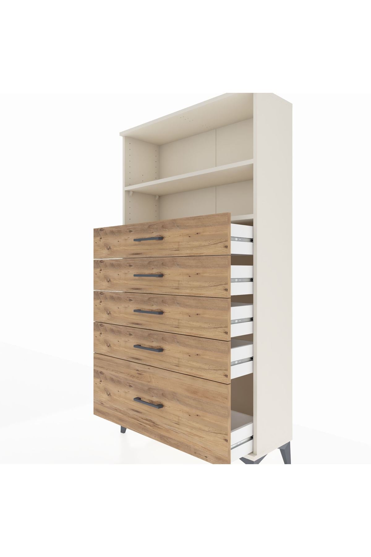 Arges Dolap 2 Raflı 5 Çekmeceli 88x30x163 - S21M014V3A