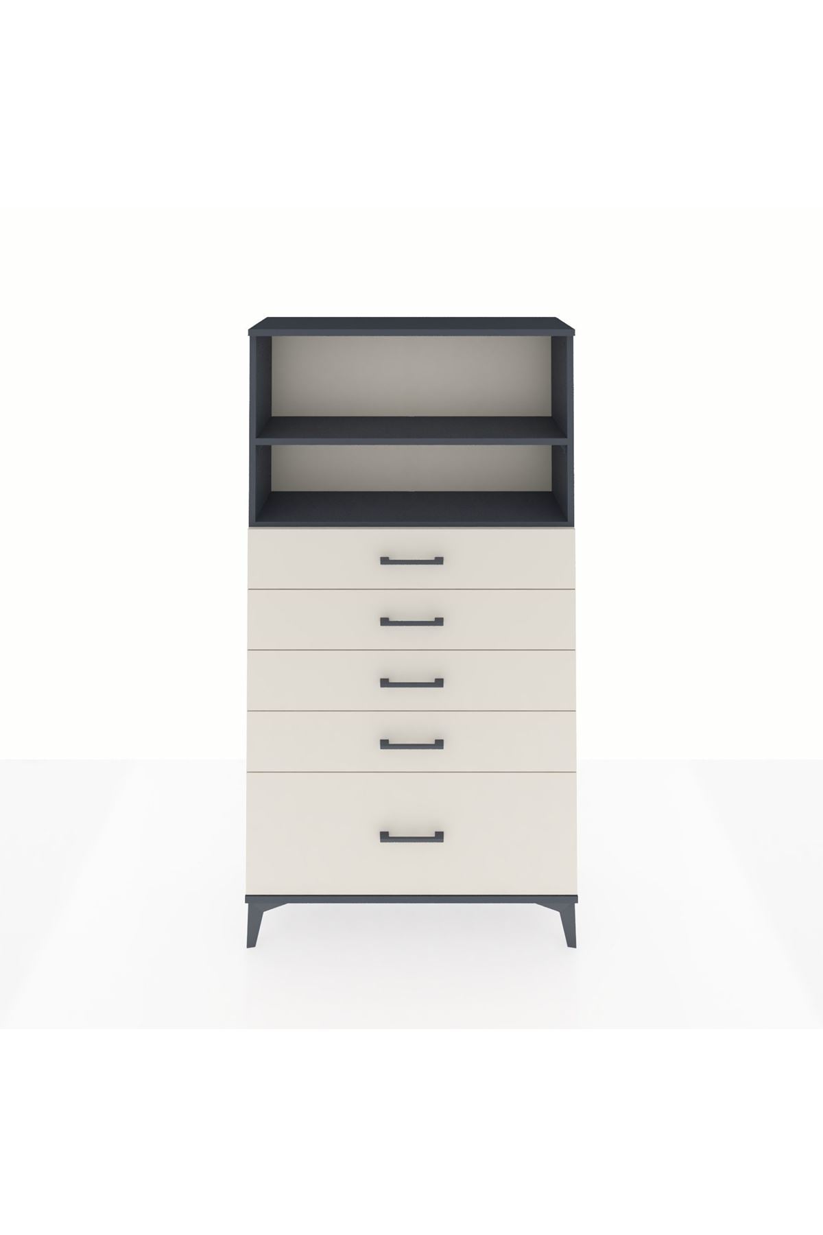 Arges Dolap 2 Raflı 5 Çekmeceli 88x30x163 - S21M014V4A