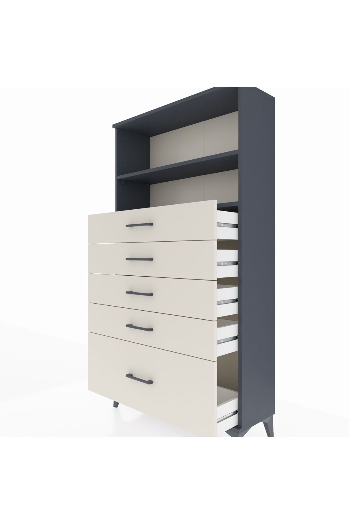 Arges Dolap 2 Raflı 5 Çekmeceli 88x30x163 - S21M014V4A