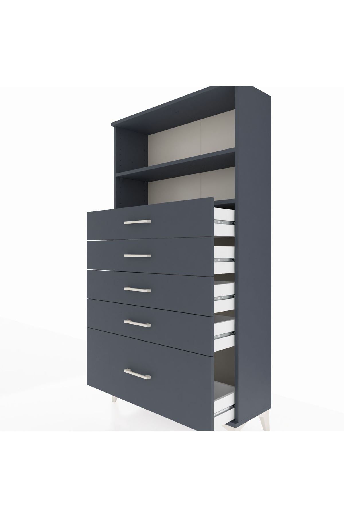Arges Dolap 2 Raflı 5 Çekmeceli 88x30x163 - S21M014V5A