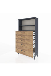 Arges Dolap 2 Raflı 5 Çekmeceli 88x30x163 - S21M014V6A