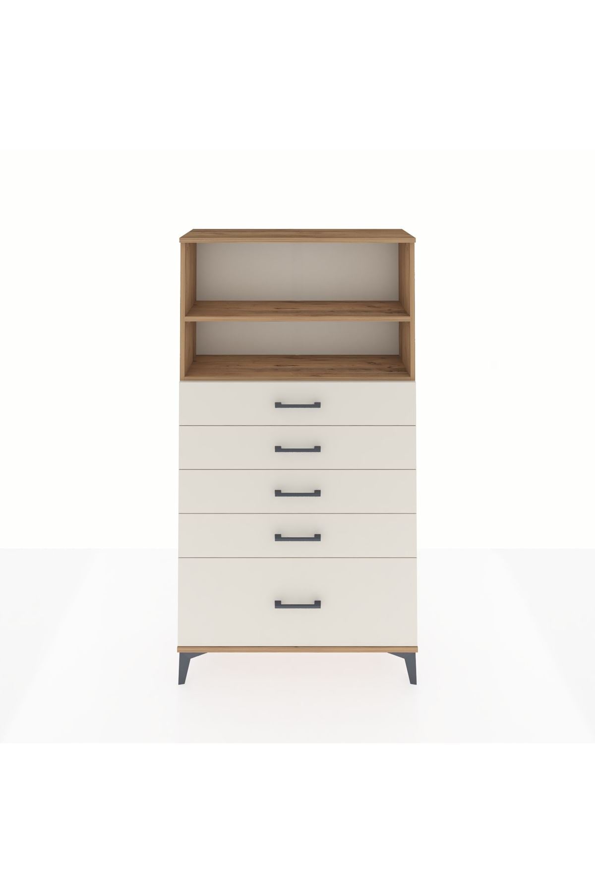 Arges Dolap 2 Raflı 5 Çekmeceli 88x30x163 - S21M014V7A