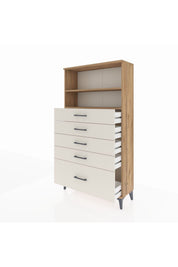 Arges Dolap 2 Raflı 5 Çekmeceli 88x30x163 - S21M014V7A