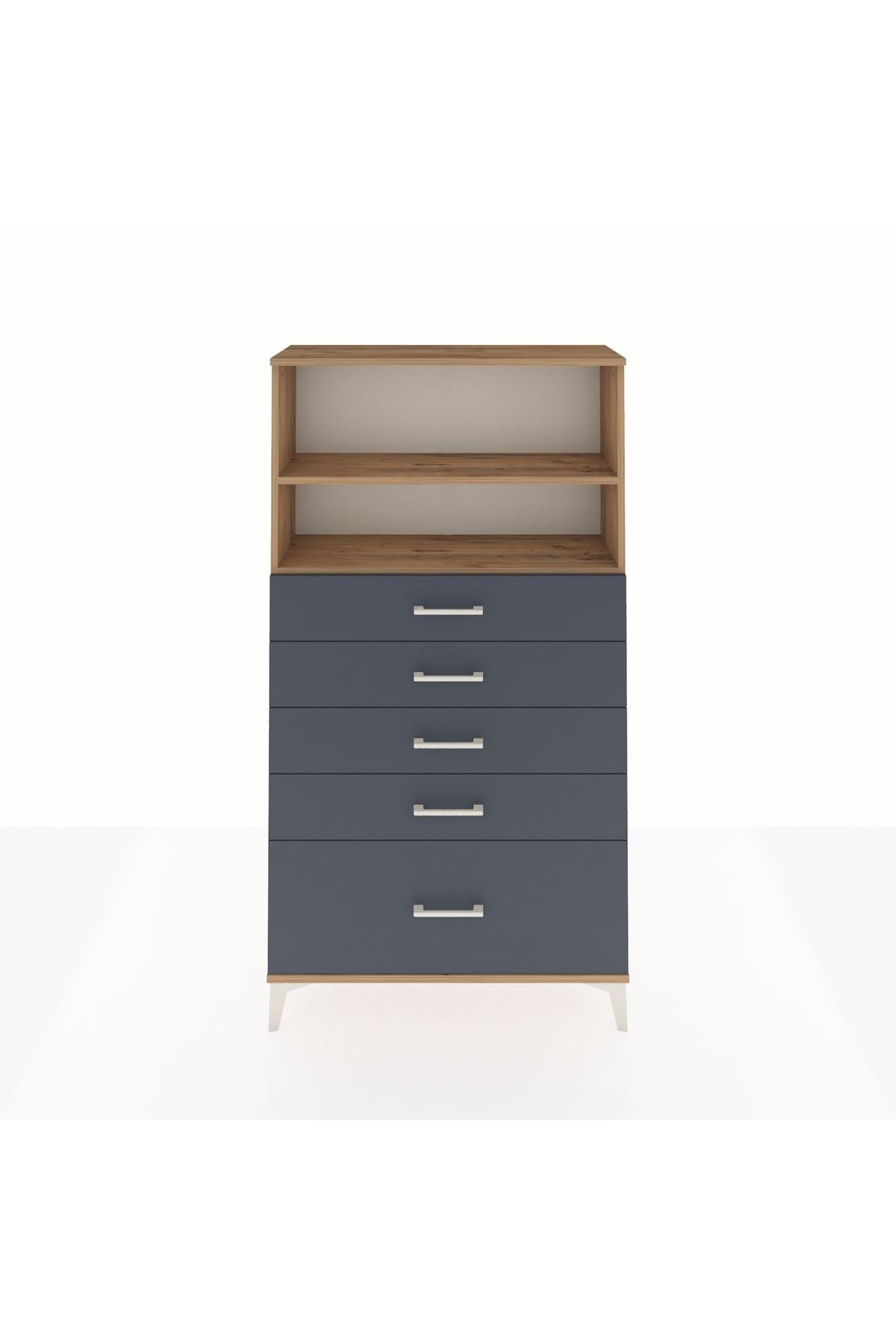 Arges Dolap 2 Raflı 5 Çekmeceli 88x30x163 - S21M014V8A