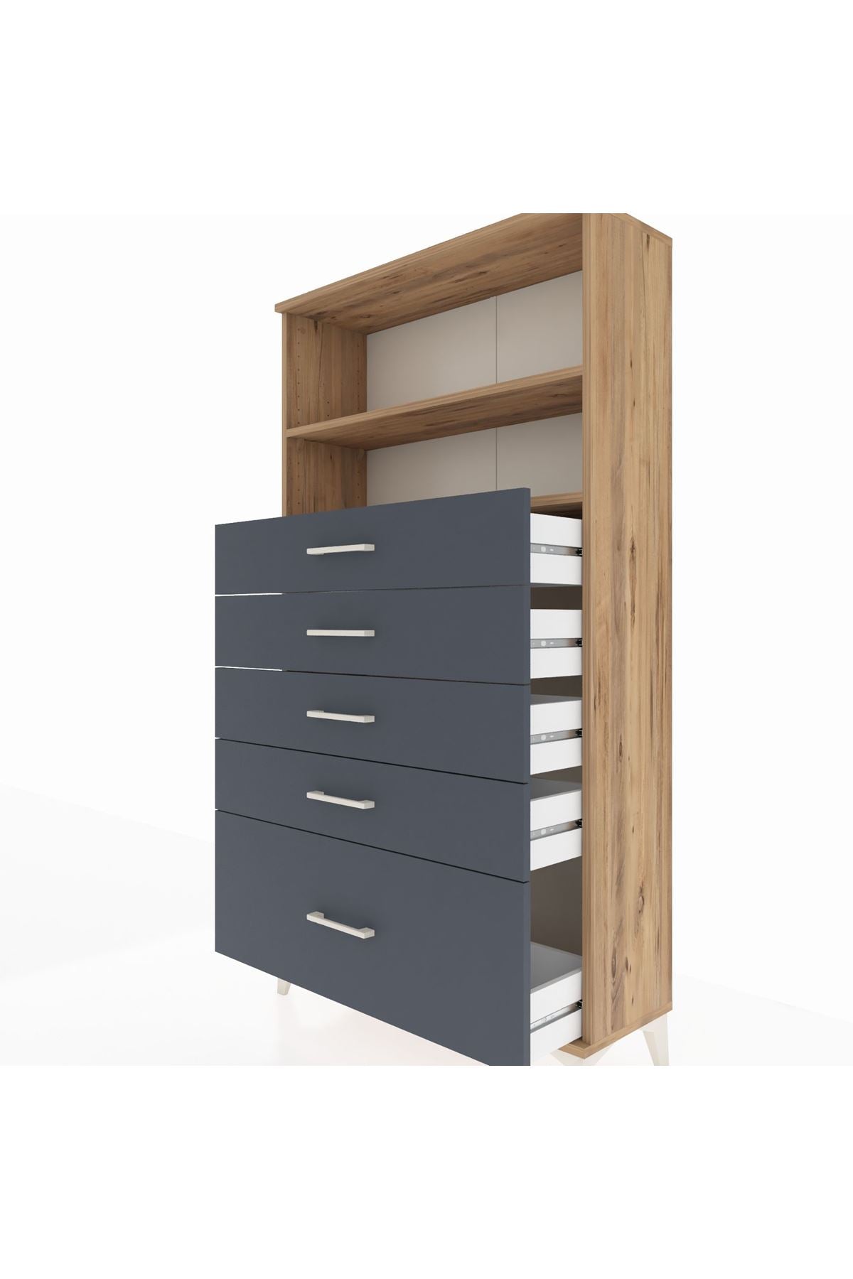 Arges Dolap 2 Raflı 5 Çekmeceli 88x30x163 - S21M014V8A