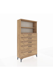 Arges Dolap 2 Raflı 5 Çekmeceli 88x30x163 - S21M014V9A