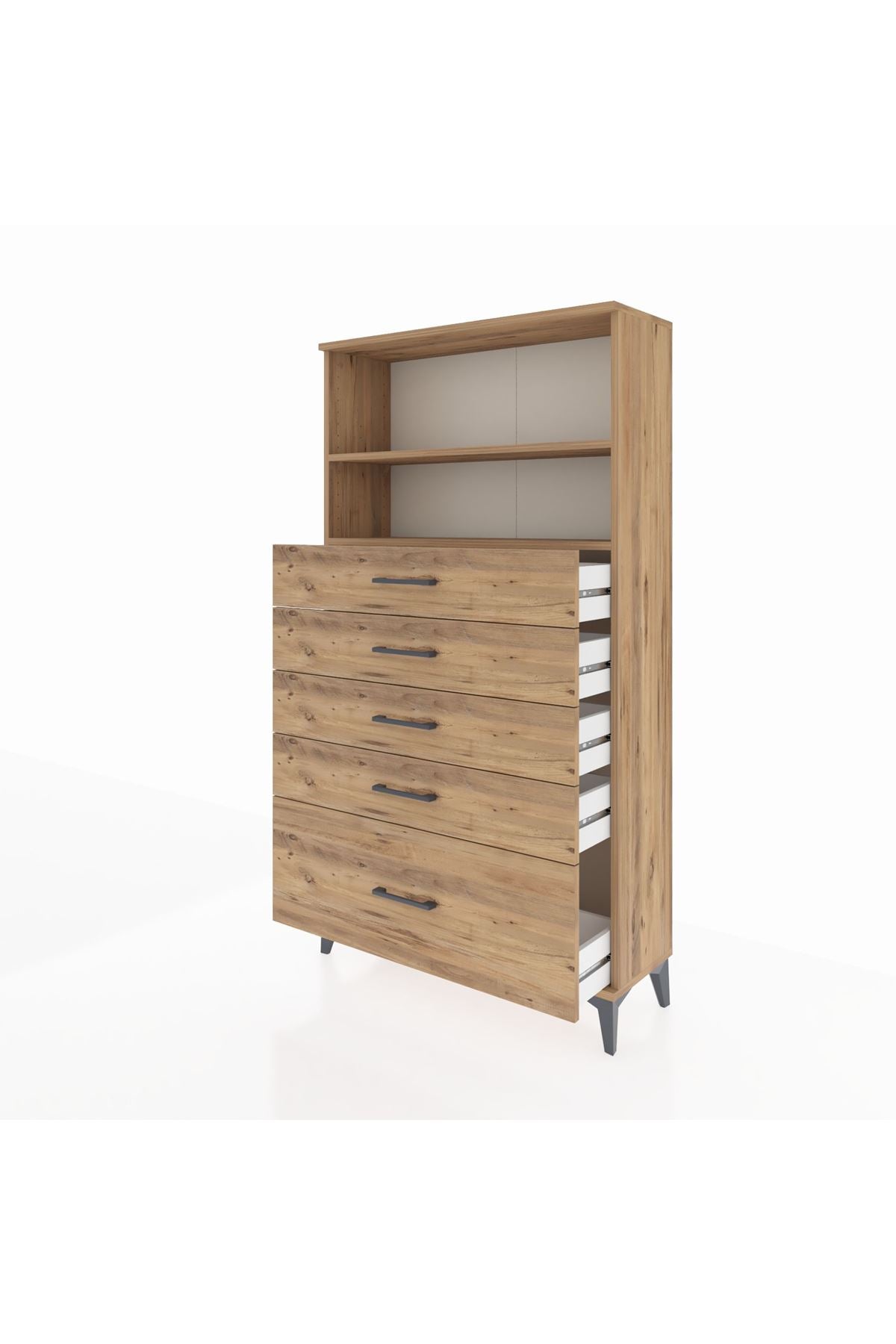 Arges Dolap 2 Raflı 5 Çekmeceli 88x30x163 - S21M014V9A