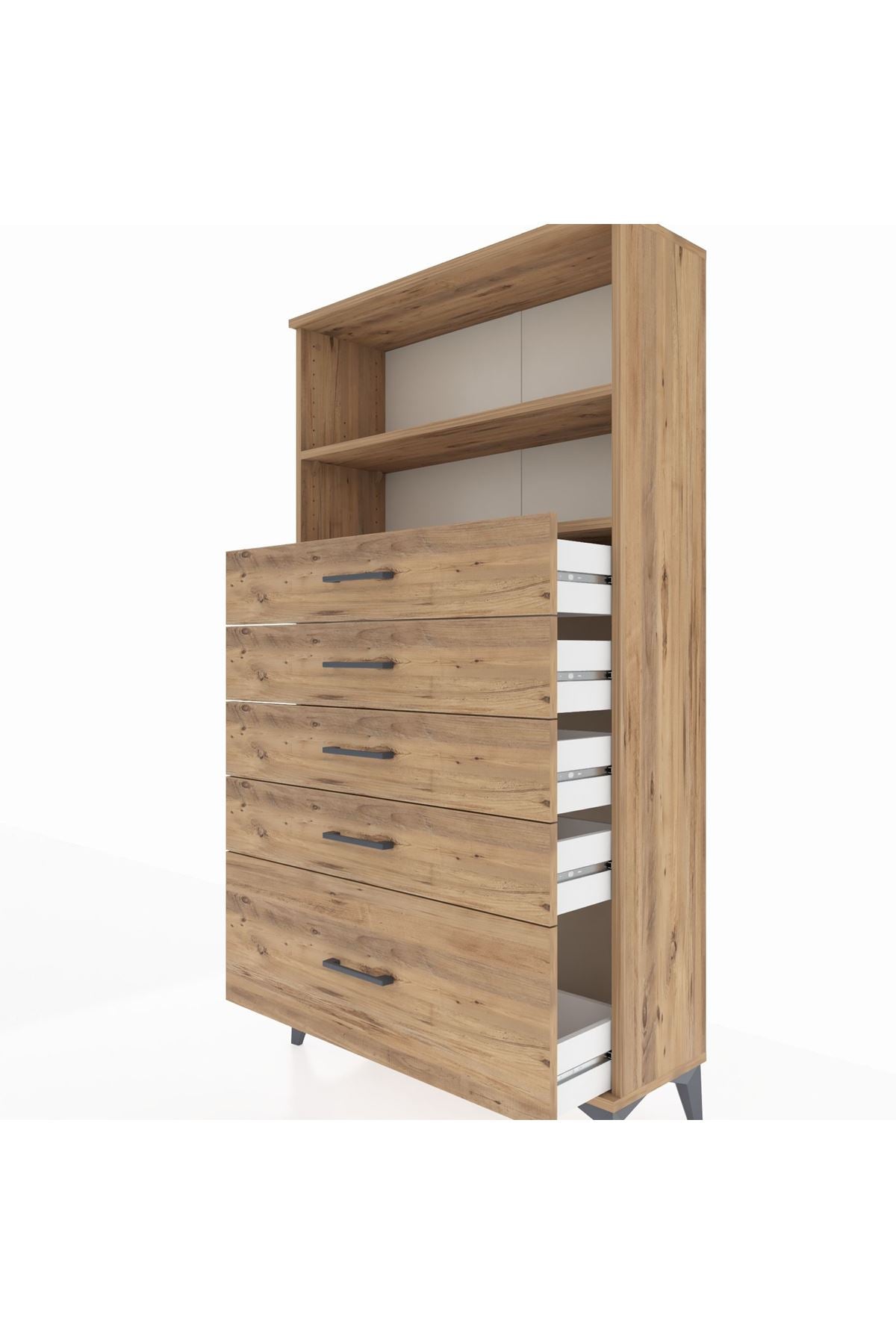 Arges Dolap 2 Raflı 5 Çekmeceli 88x30x163 - S21M014V9A