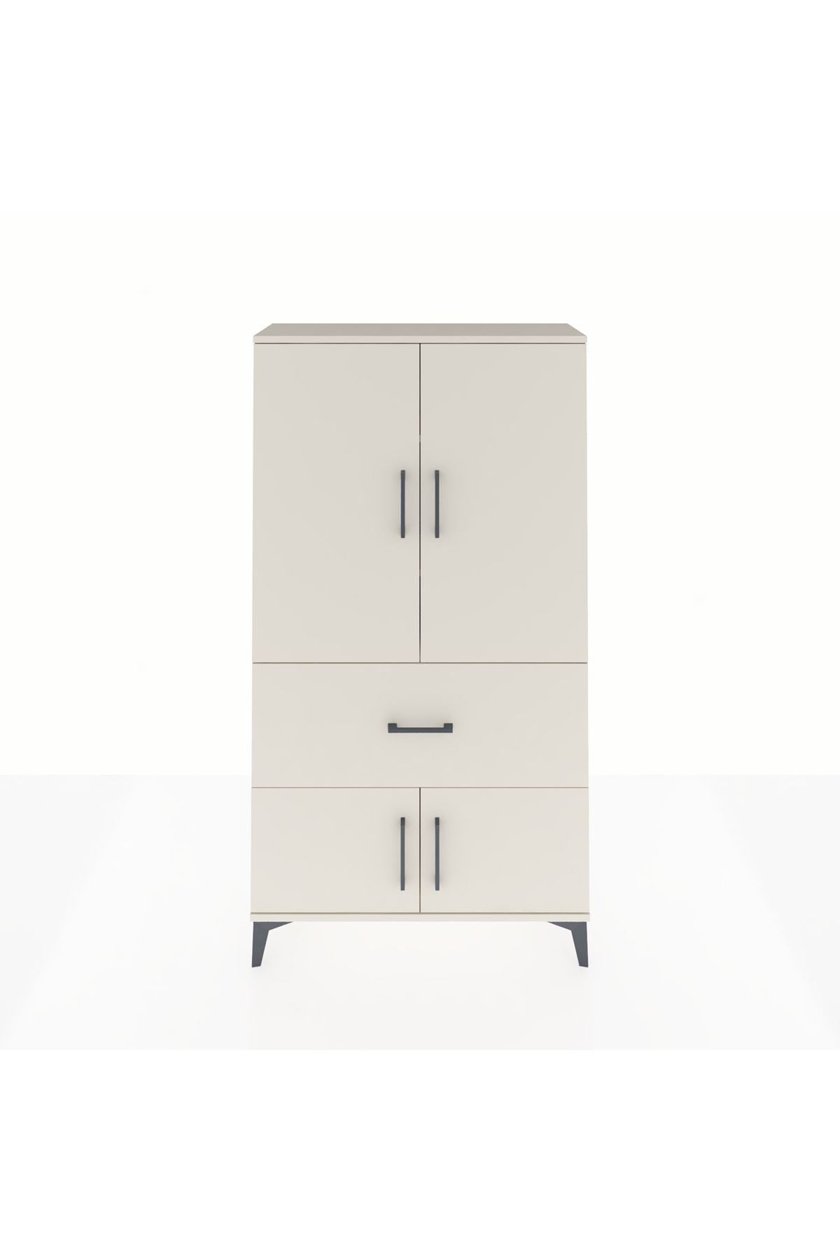Arges Dolap 3 Raflı Tek Çekmeceli 4 Kapaklı 88x30x163 - S21M015V1A