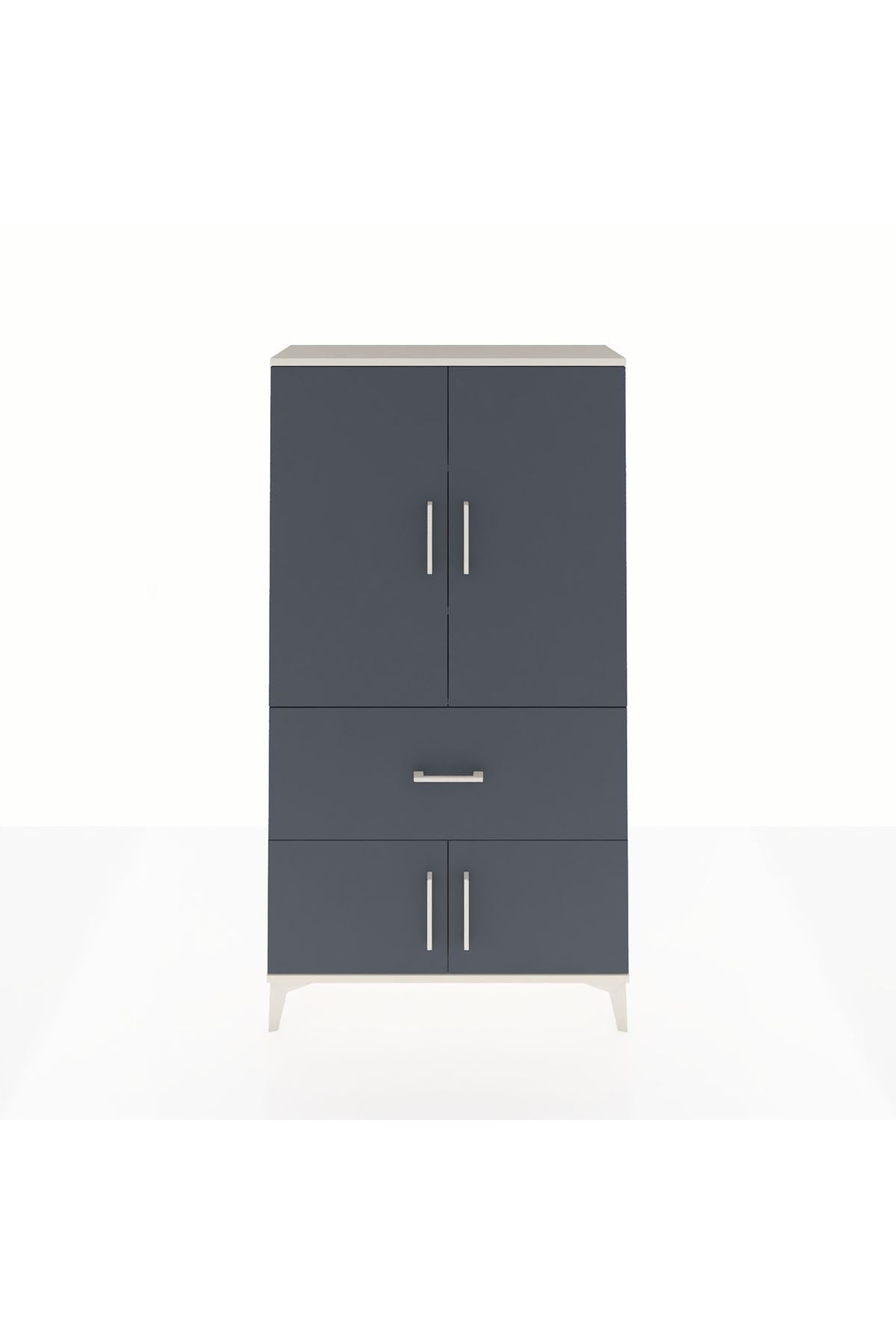 Arges Dolap 3 Raflı Tek Çekmeceli 4 Kapaklı 88x30x163 - S21M015V2A