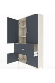 Arges Dolap 3 Raflı Tek Çekmeceli 4 Kapaklı 88x30x163 - S21M015V2A