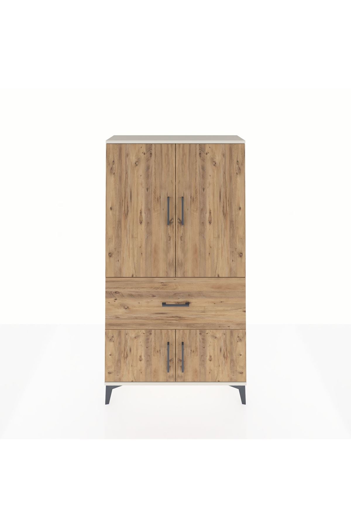 Arges Dolap 3 Raflı Tek Çekmeceli 4 Kapaklı 88x30x163 - S21M015V3A